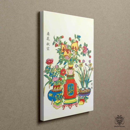 Canvas Print- Spring Blossoms and Autumn Fruits