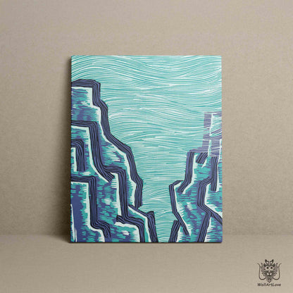 Canvas Print- Mountain Sea Map Series