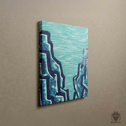 Canvas Print- Mountain Sea Map Series