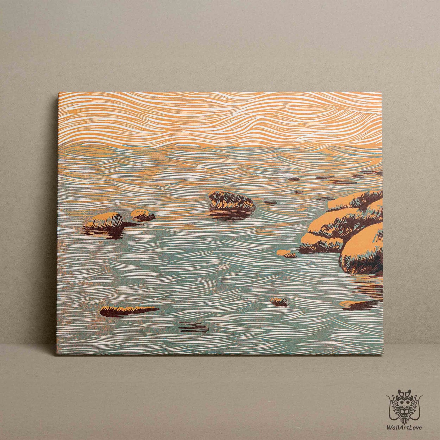 Canvas Print- Stones in River