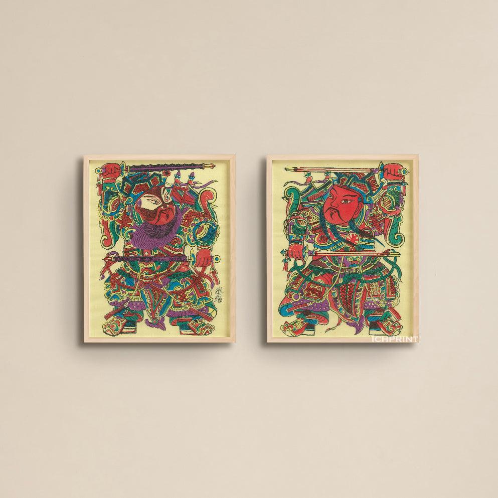 Door Gods Qin Qiong & Jing De – Feng Shui Protection Art | Small Size