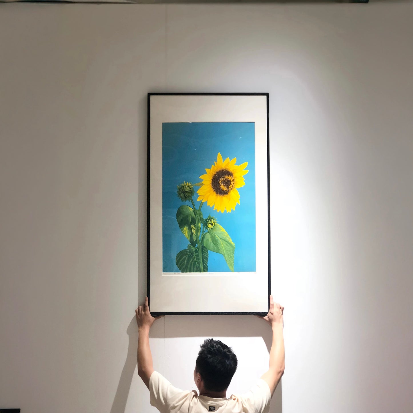 Sunflower Woodblock Print | Symbolizing Positivity and Vitality